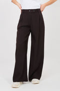 Wide Leg Hose Damen High Waist Braun – Elegant & Alltagstauglich