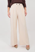 Wide Leg Hose Damen Beige High Waist – Zeitlos Elegant