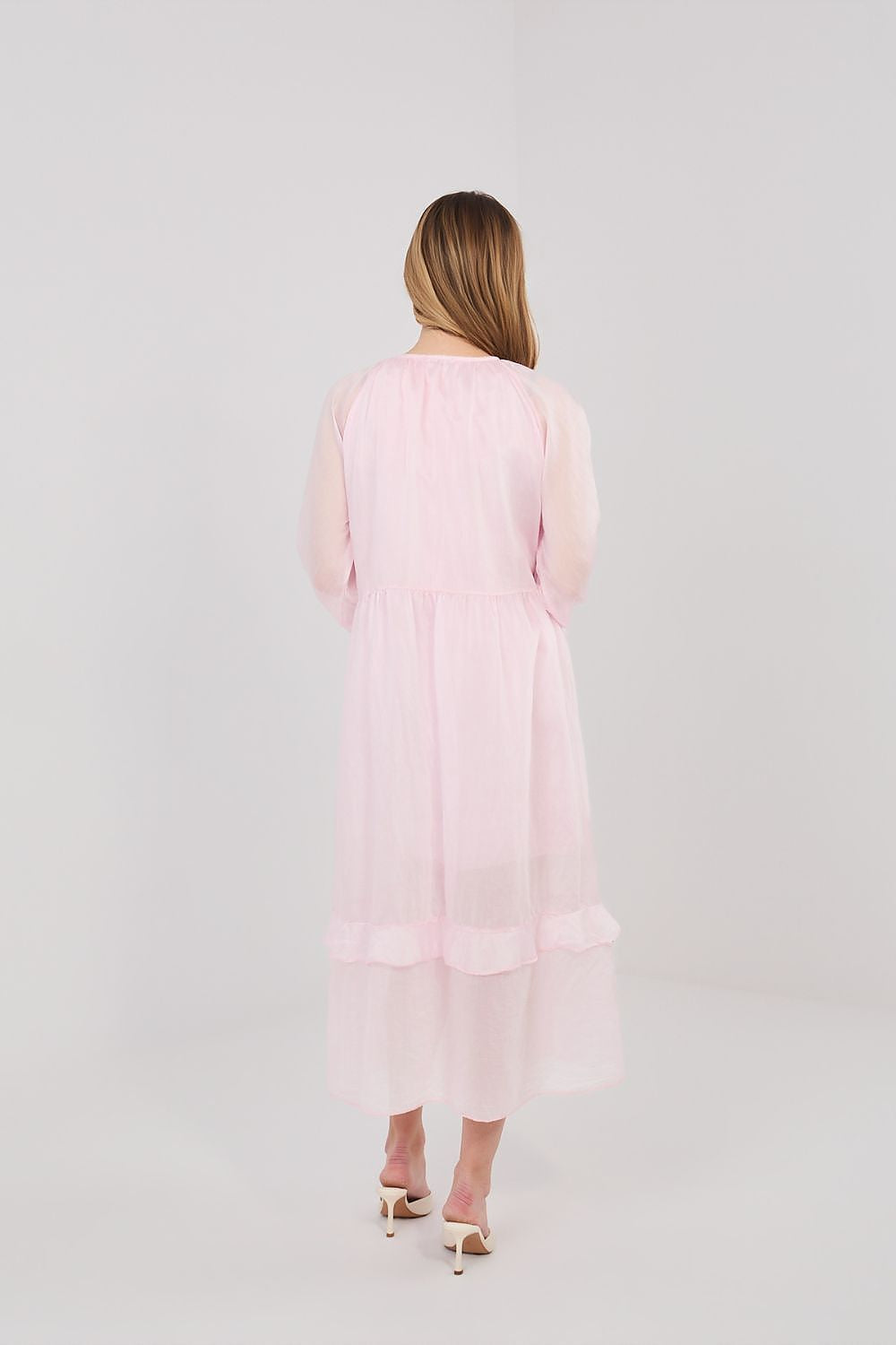 Boho-Sommerkleid Damen – Luftiges Midi-Kleid mit Puffärmeln