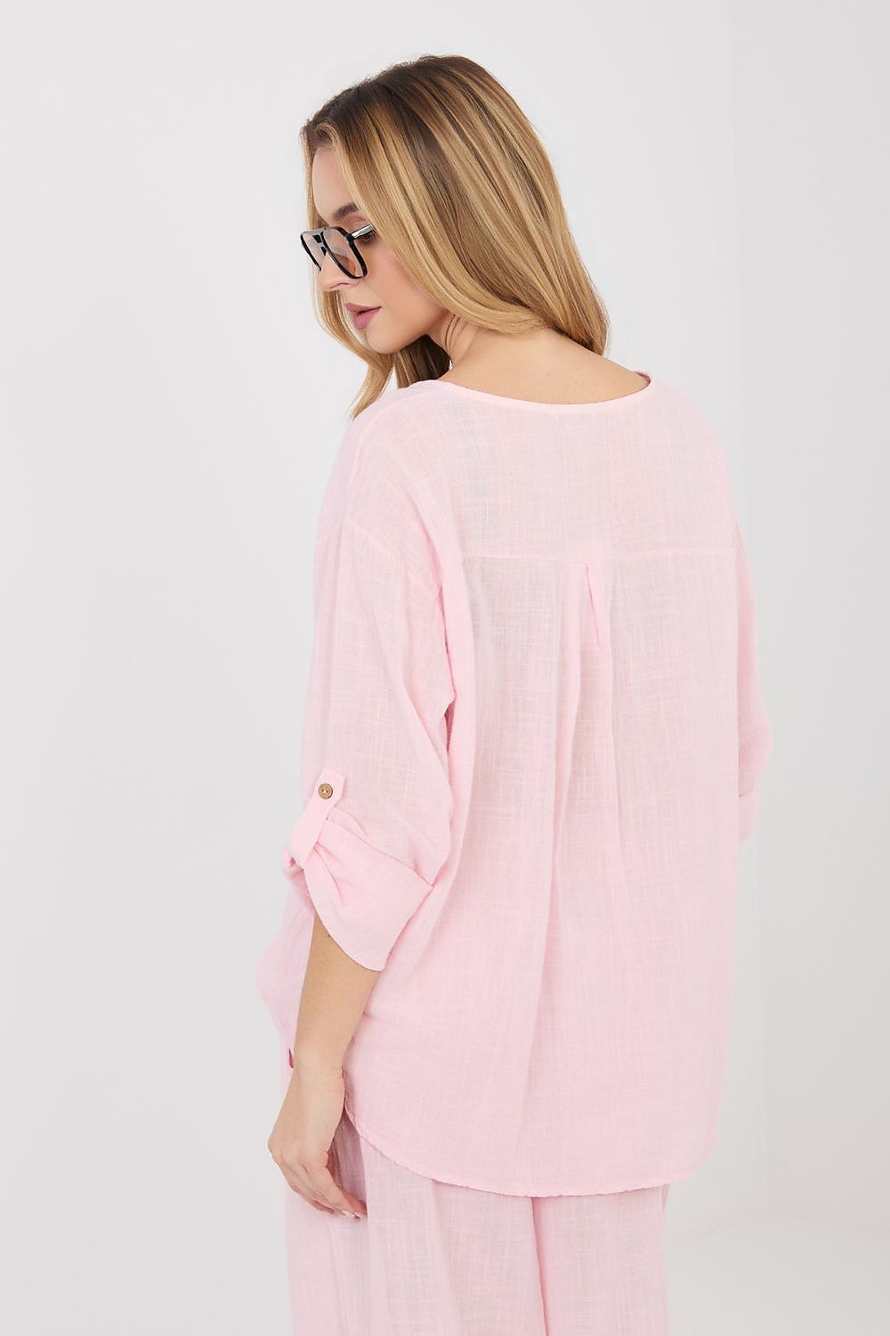 Damen Bluse – Klassisches Langarm-Shirt aus 100% Baumwolle