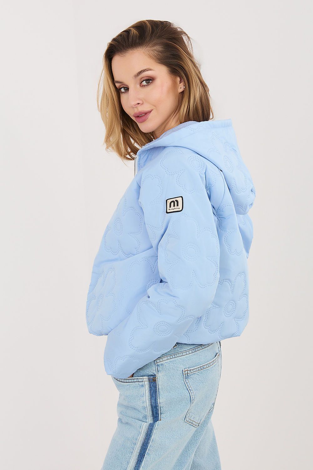 Gesteppte Jacke Damen Blumenmuster Kapuze – 8 Farben Übergang