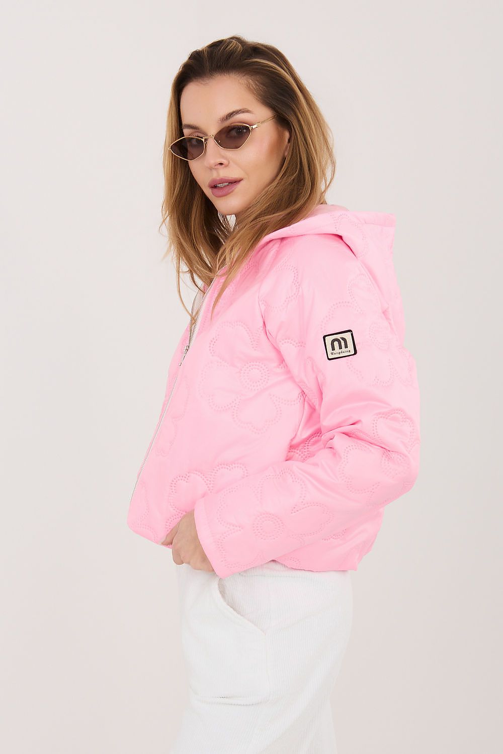 Gesteppte Jacke Damen Blumenmuster Kapuze – 8 Farben Übergang