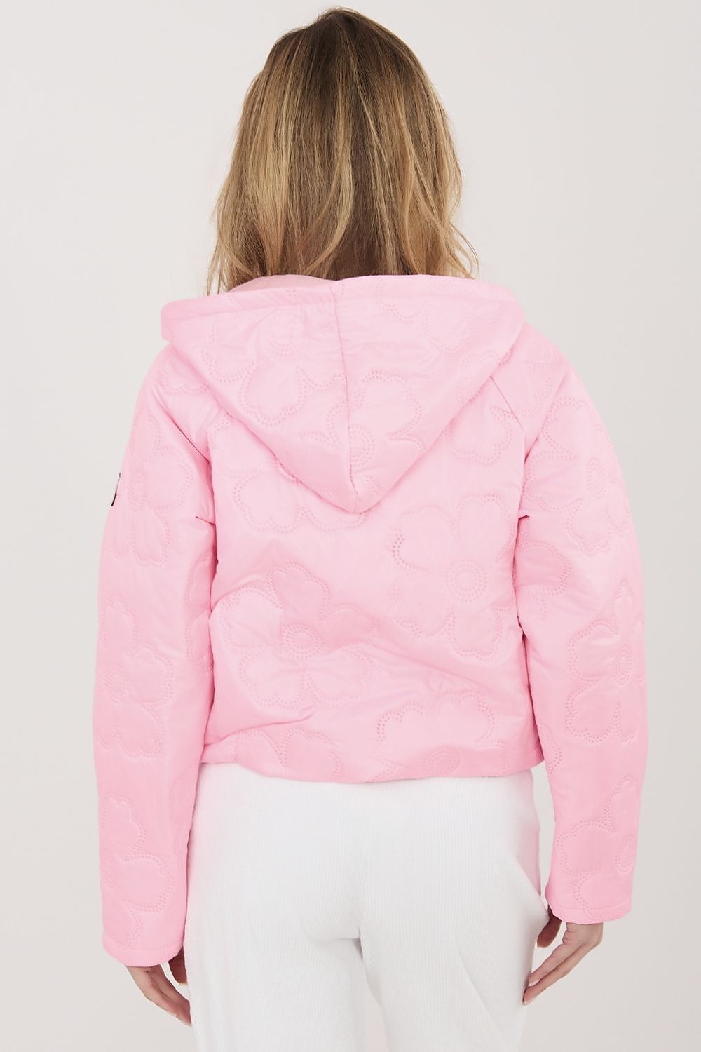 Gesteppte Jacke Damen Blumenmuster Kapuze – 8 Farben Übergang