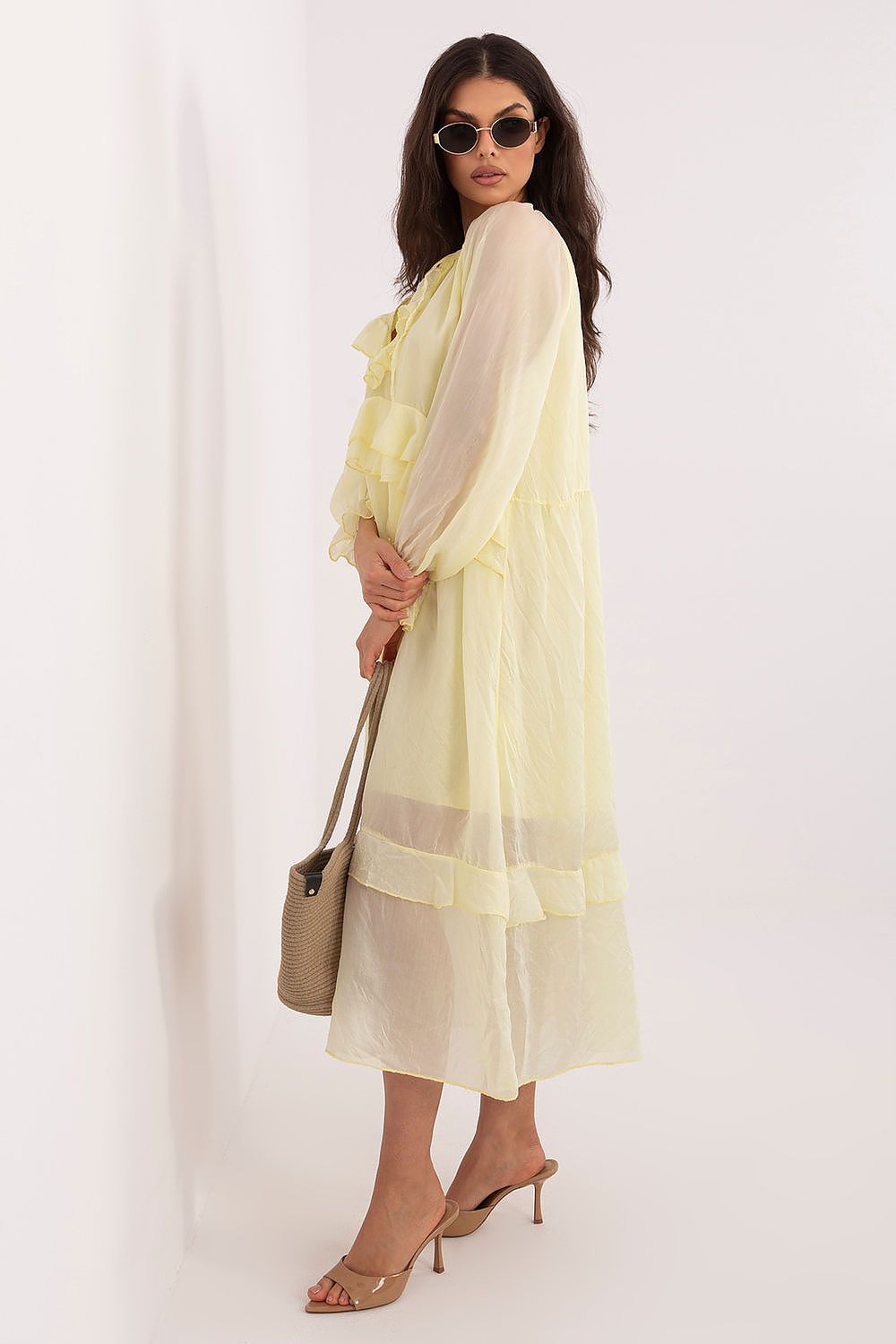 Boho-Sommerkleid Damen – Luftiges Midi-Kleid mit Puffärmeln