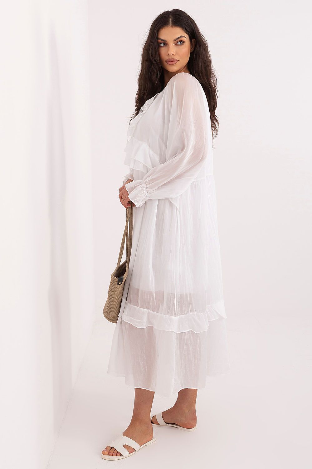 Boho-Sommerkleid Damen – Luftiges Midi-Kleid mit Puffärmeln