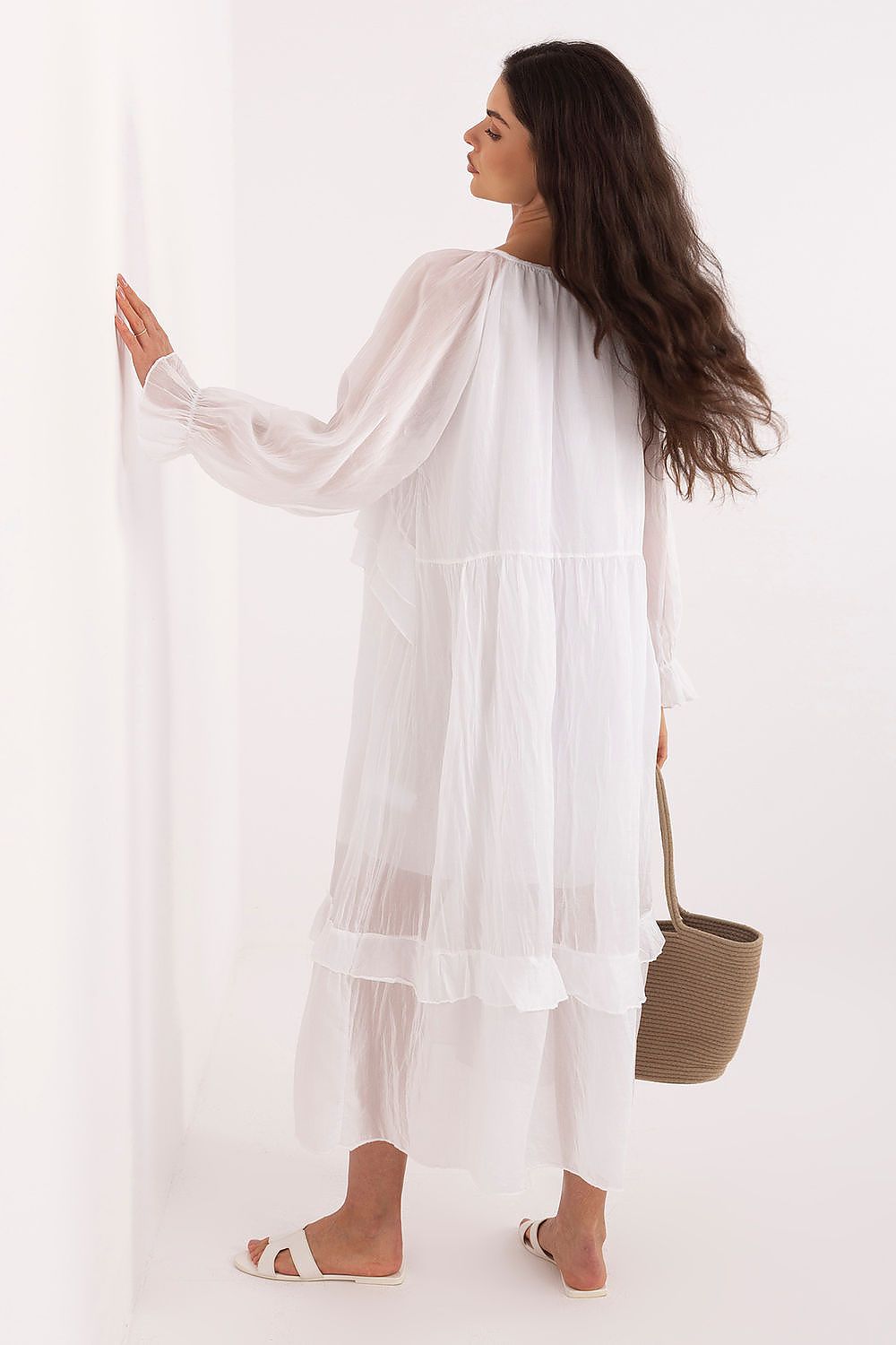 Boho-Sommerkleid Damen – Luftiges Midi-Kleid mit Puffärmeln