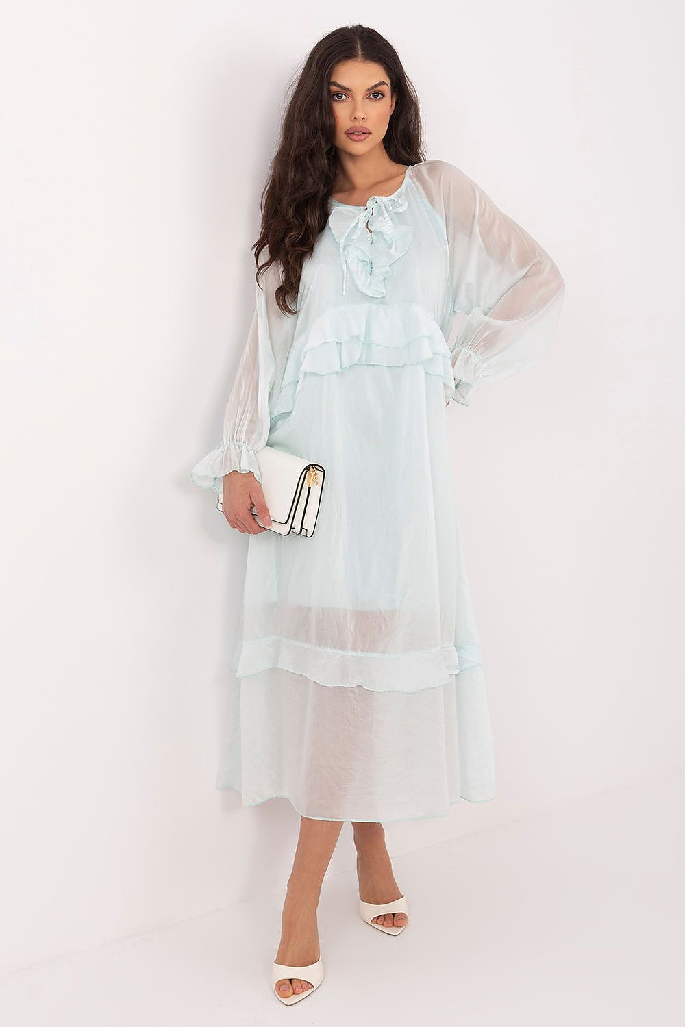 Boho-Sommerkleid Damen – Luftiges Midi-Kleid mit Puffärmeln