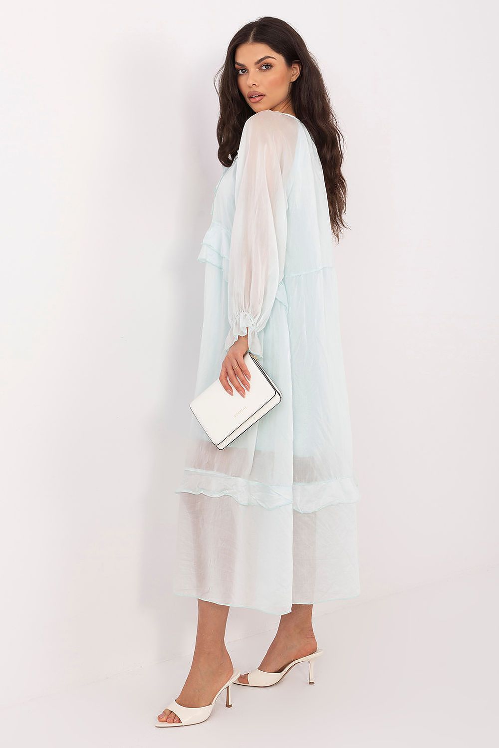 Boho-Sommerkleid Damen – Luftiges Midi-Kleid mit Puffärmeln