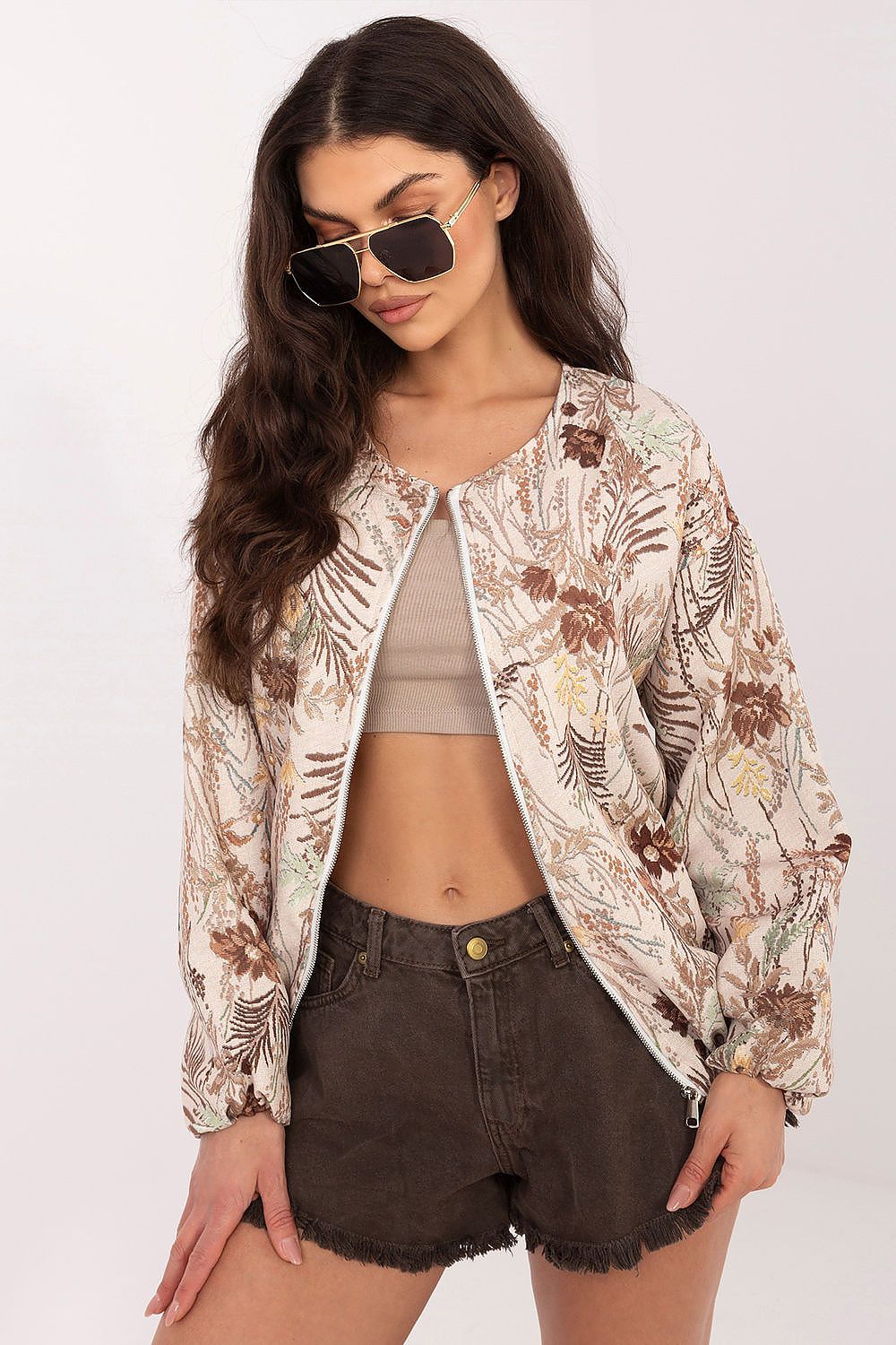 Cropped Jacke Damen – Leichte Kurzjacke aus Polyester-Elasthan