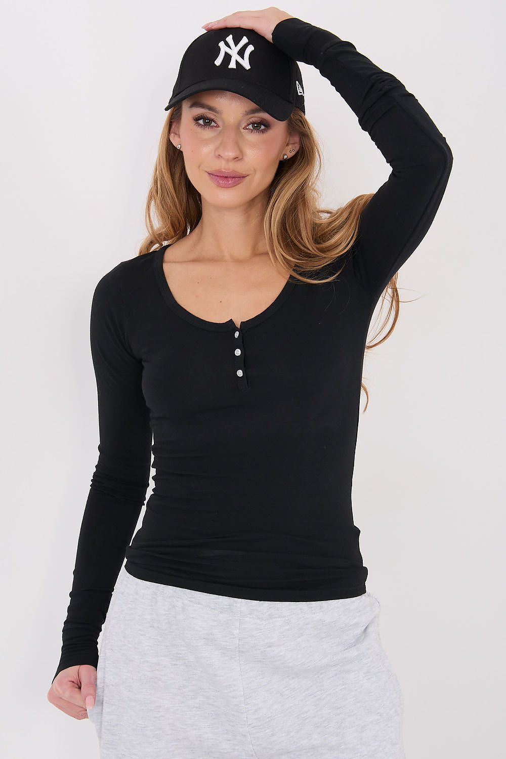 Bluse Damen Stretch Figurbetont Casual
