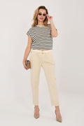 Cordhose Damen 7/8 Zigarettenstil Gürtel Baumwolle Elegant
