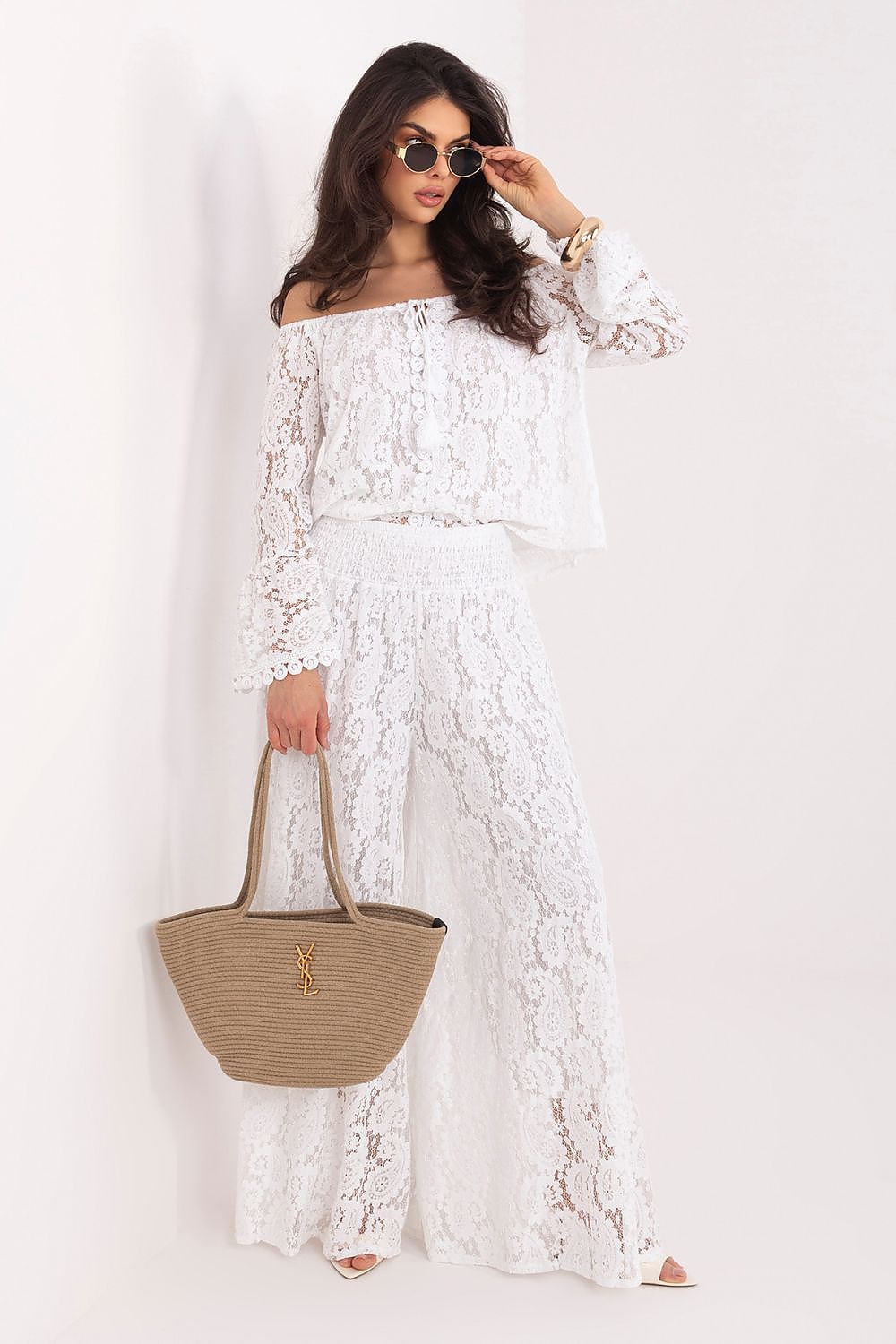 Spitzenhosen Damen – Elegante Palazzo-Hose mit Spitze