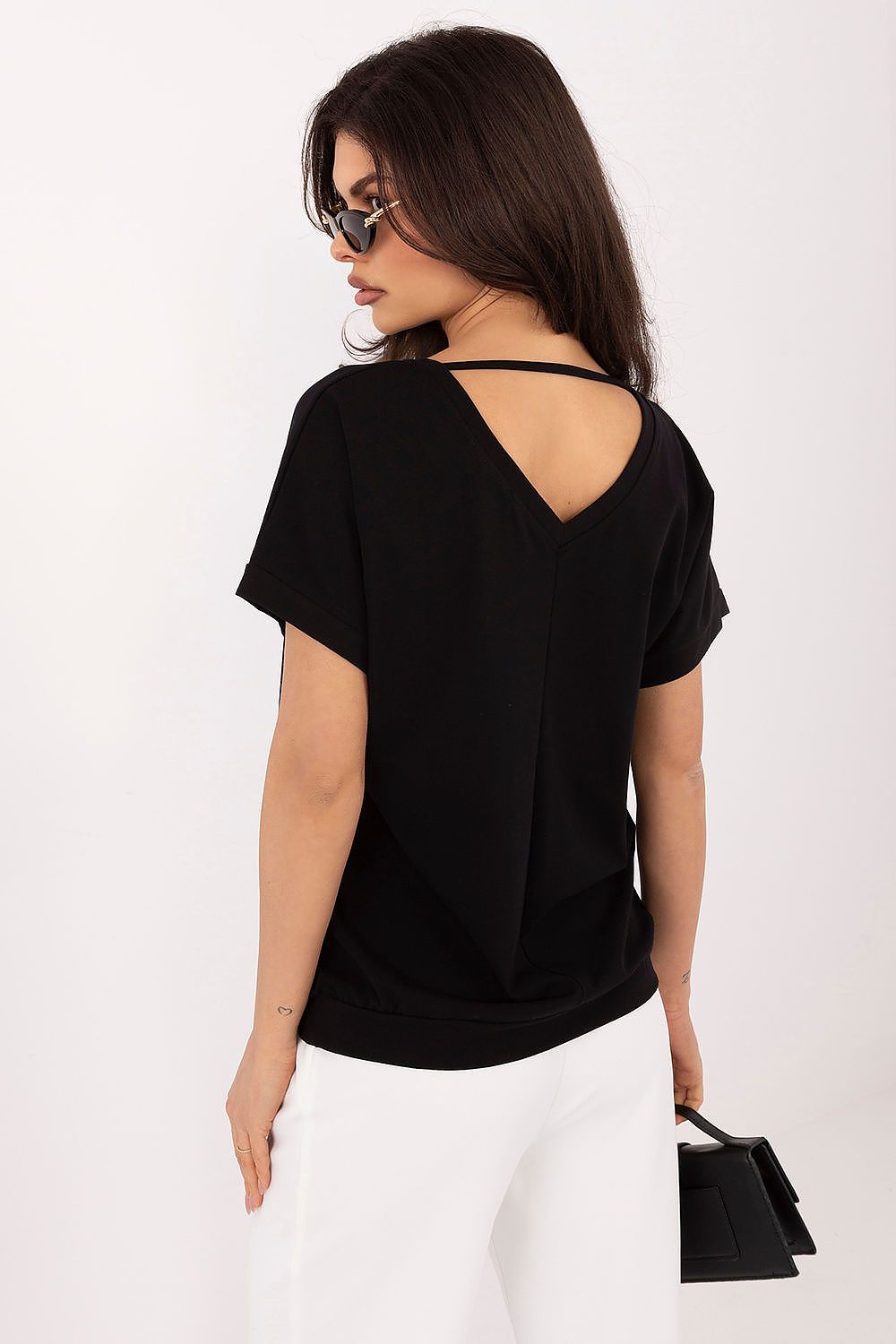 V-Ausschnitt Shirt Damen Baumwolle – 4 Farben S/M & L/XL