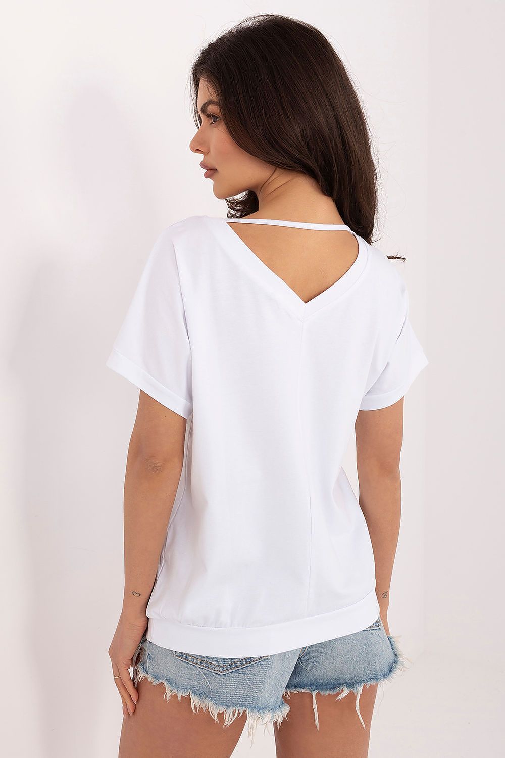 V-Ausschnitt Shirt Damen Baumwolle – 4 Farben S/M & L/XL