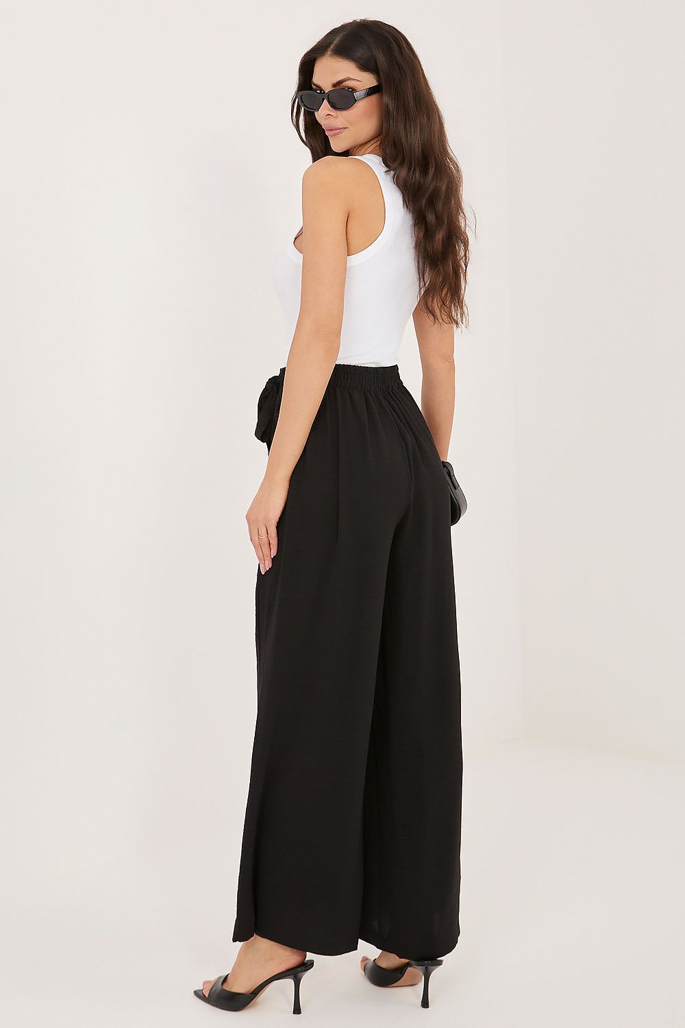 Wide Leg Hose Damen Viskose Hohe Taille Rock-Optik