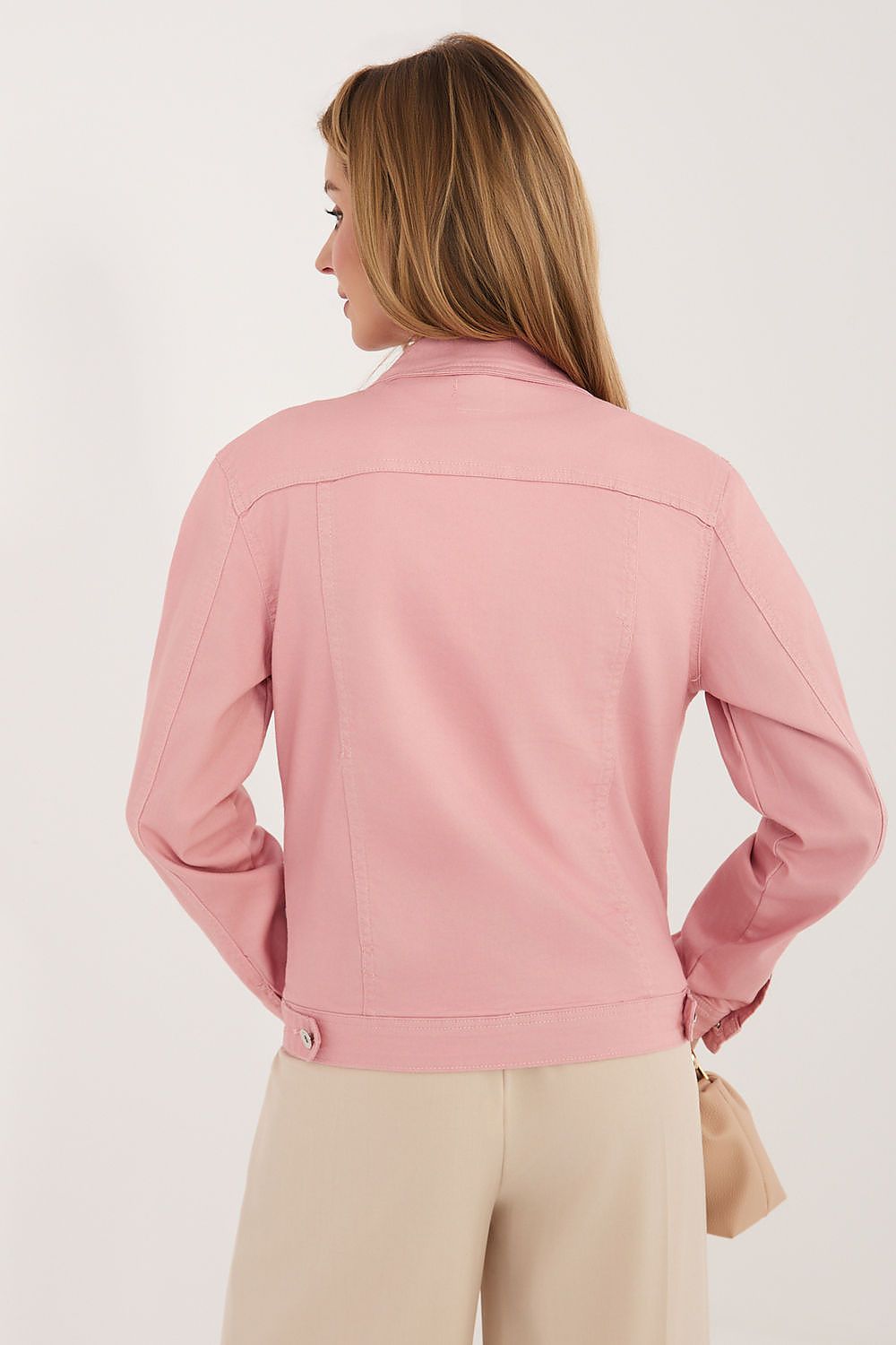 Jeansjacke Damen Rosa Klassisch Knopfleiste Gr. M-XXXXXL