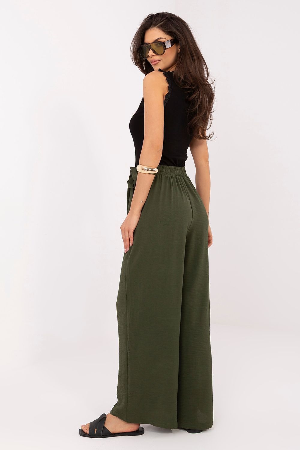 Wide Leg Hose Damen Viskose Hohe Taille Rock-Optik