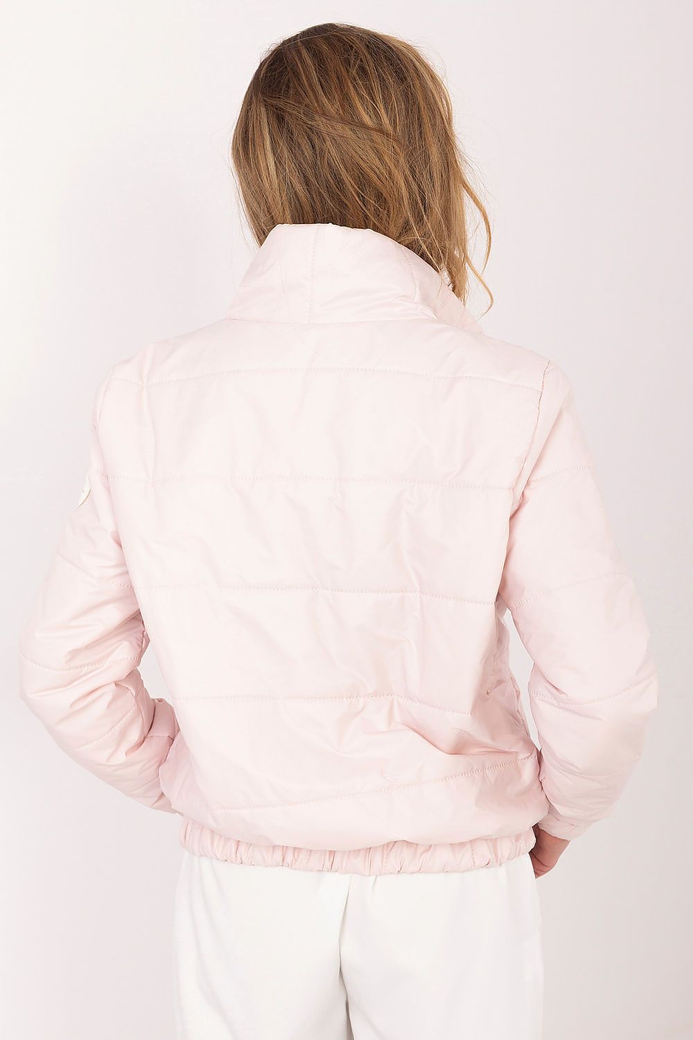 Damen Steppjacke Bunt Frühjahr Stehkragen Rosa Blau Gelb