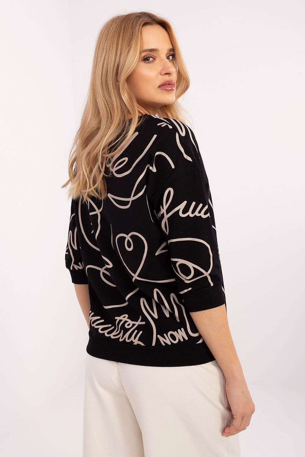 Shirt Damen 3/4 Arm Baumwolle Stretch Alltagsshirt
