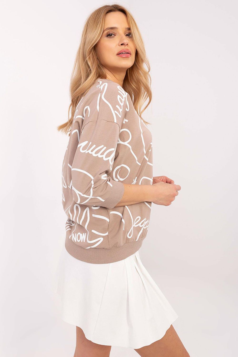 Shirt Damen 3/4 Arm Baumwolle Stretch Alltagsshirt