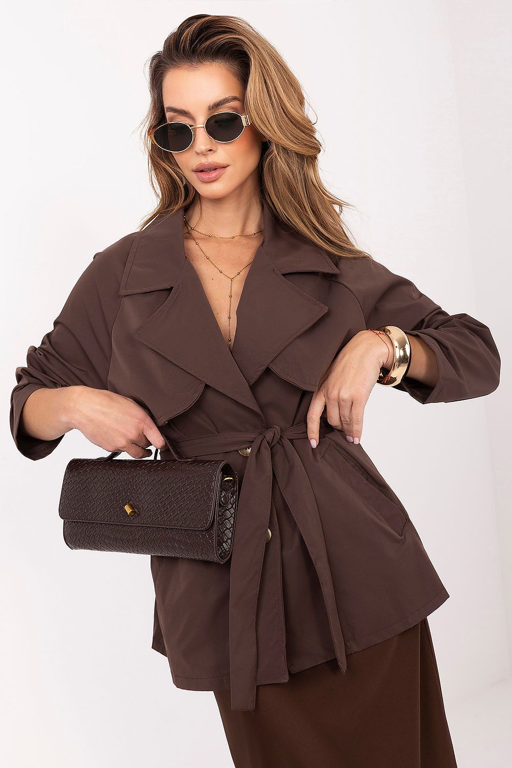 Mantel Damen Trenchcoat Tailliert Übergangsmantel