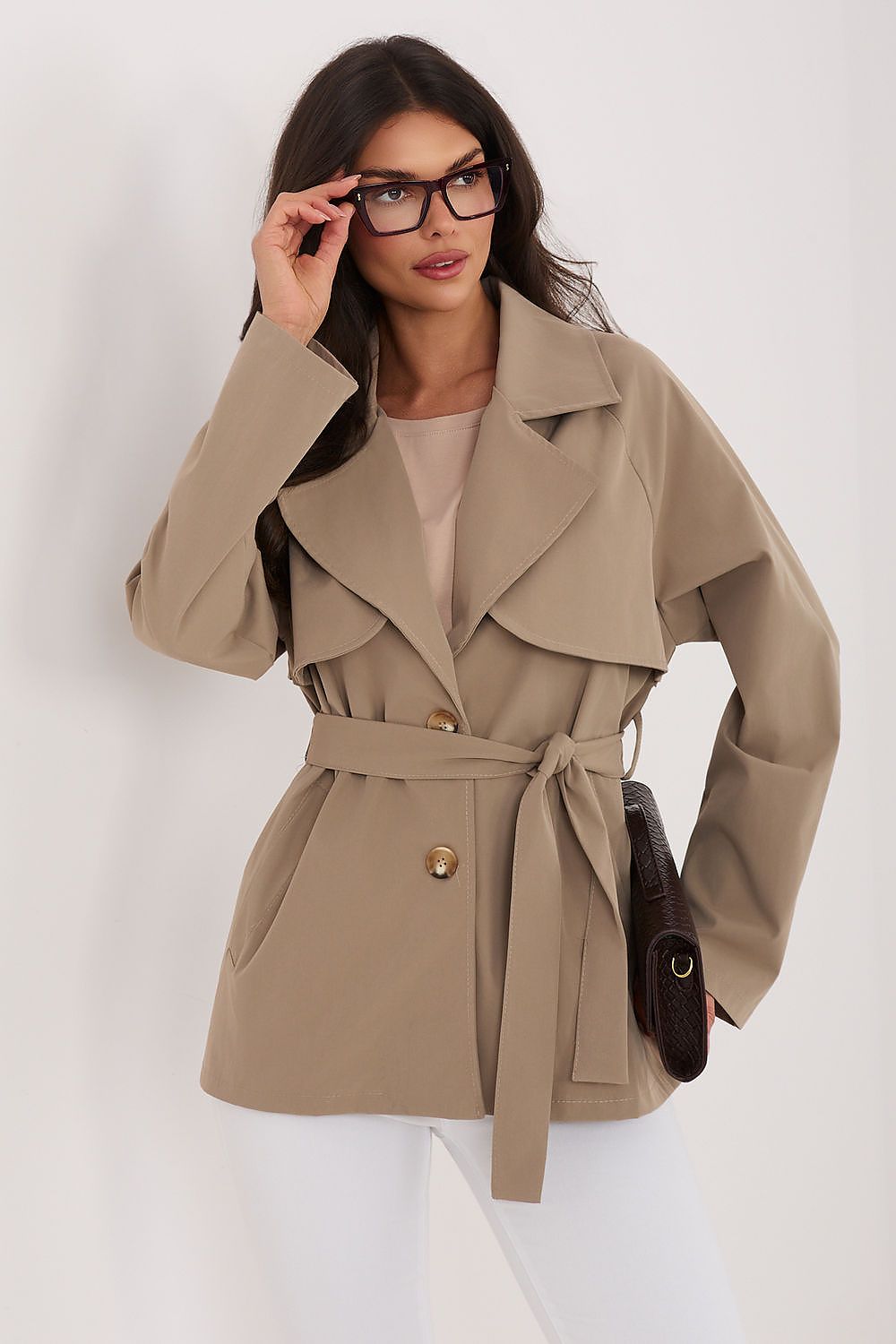 Mantel Damen Trenchcoat Tailliert Übergangsmantel