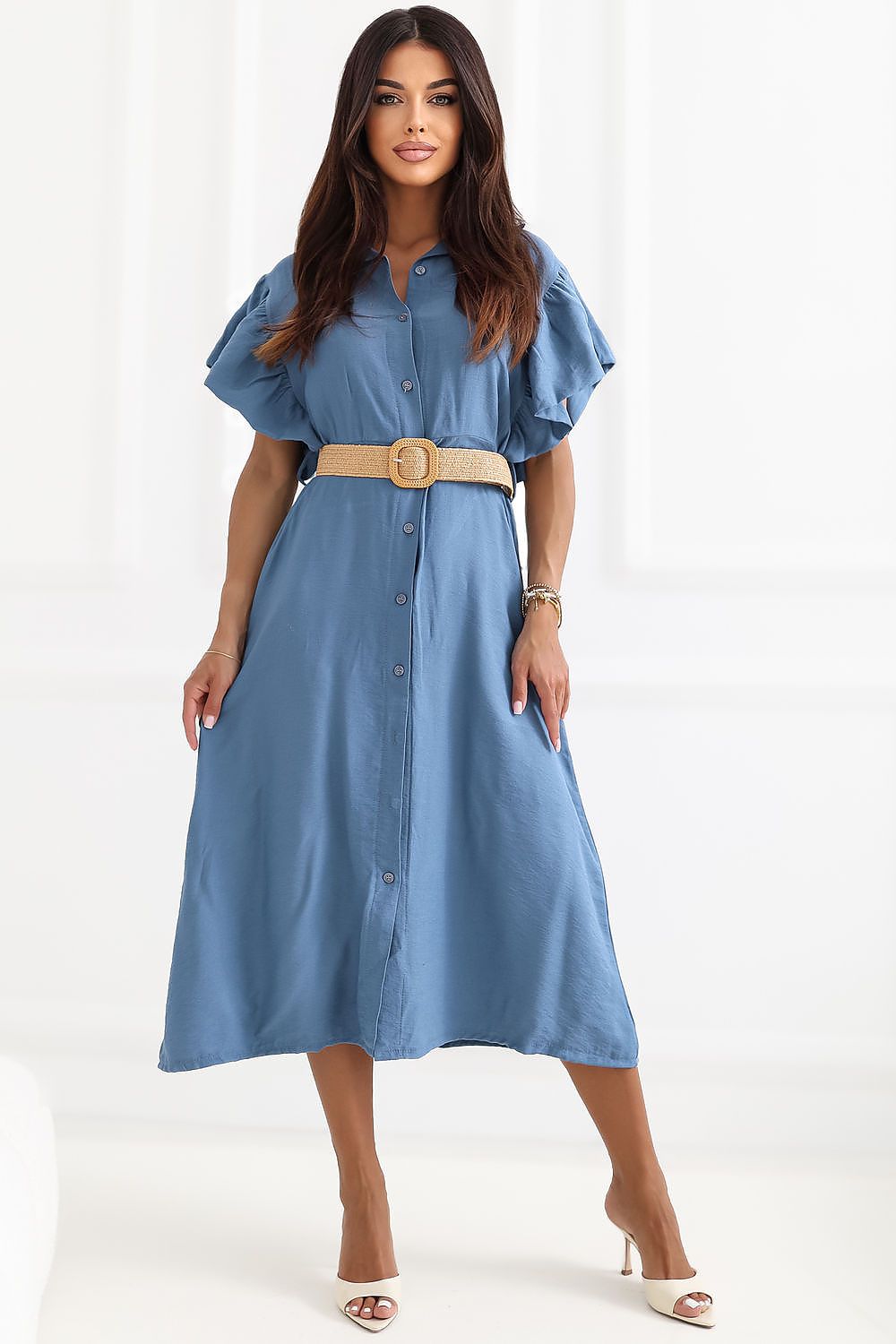 Maxikleid Damen Viskose Fließend Bunt Universalgröße