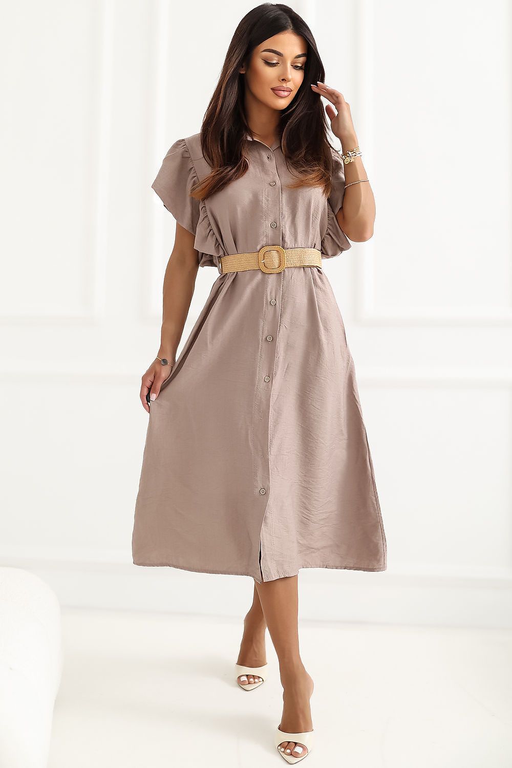 Maxikleid Damen Viskose Fließend Bunt Universalgröße