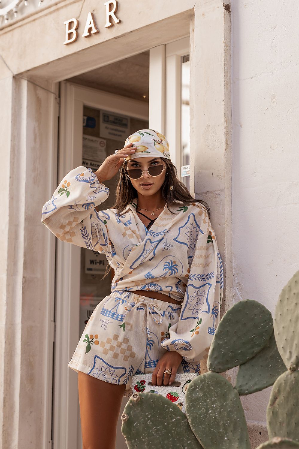Leinen Set Damen Sommer – Bluse & Shorts