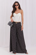 Palazzo Hose Damen Weit Punkte Muster Elegant