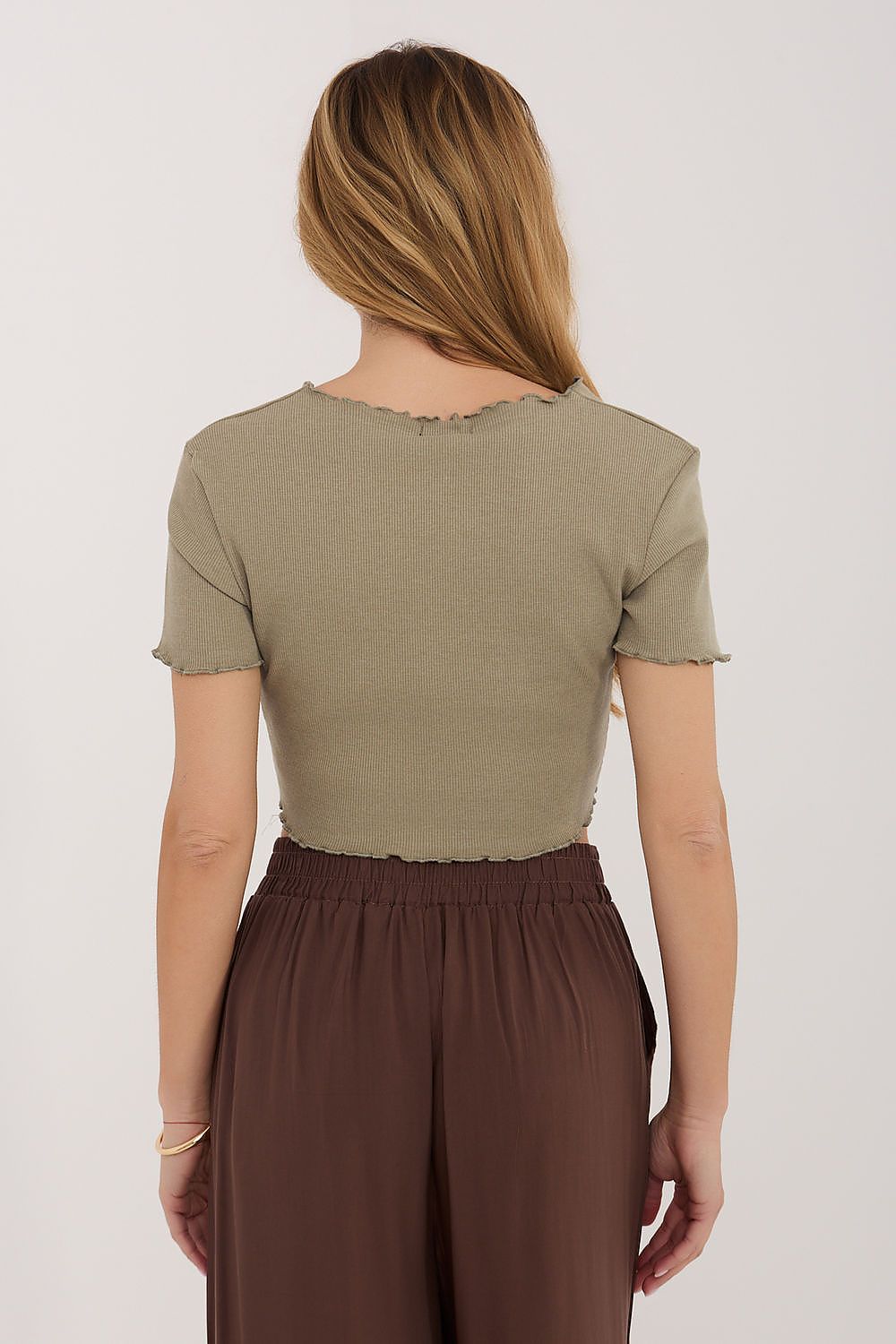 Top Damen Gestreift Kurzarm Cropped – Casual & Chic