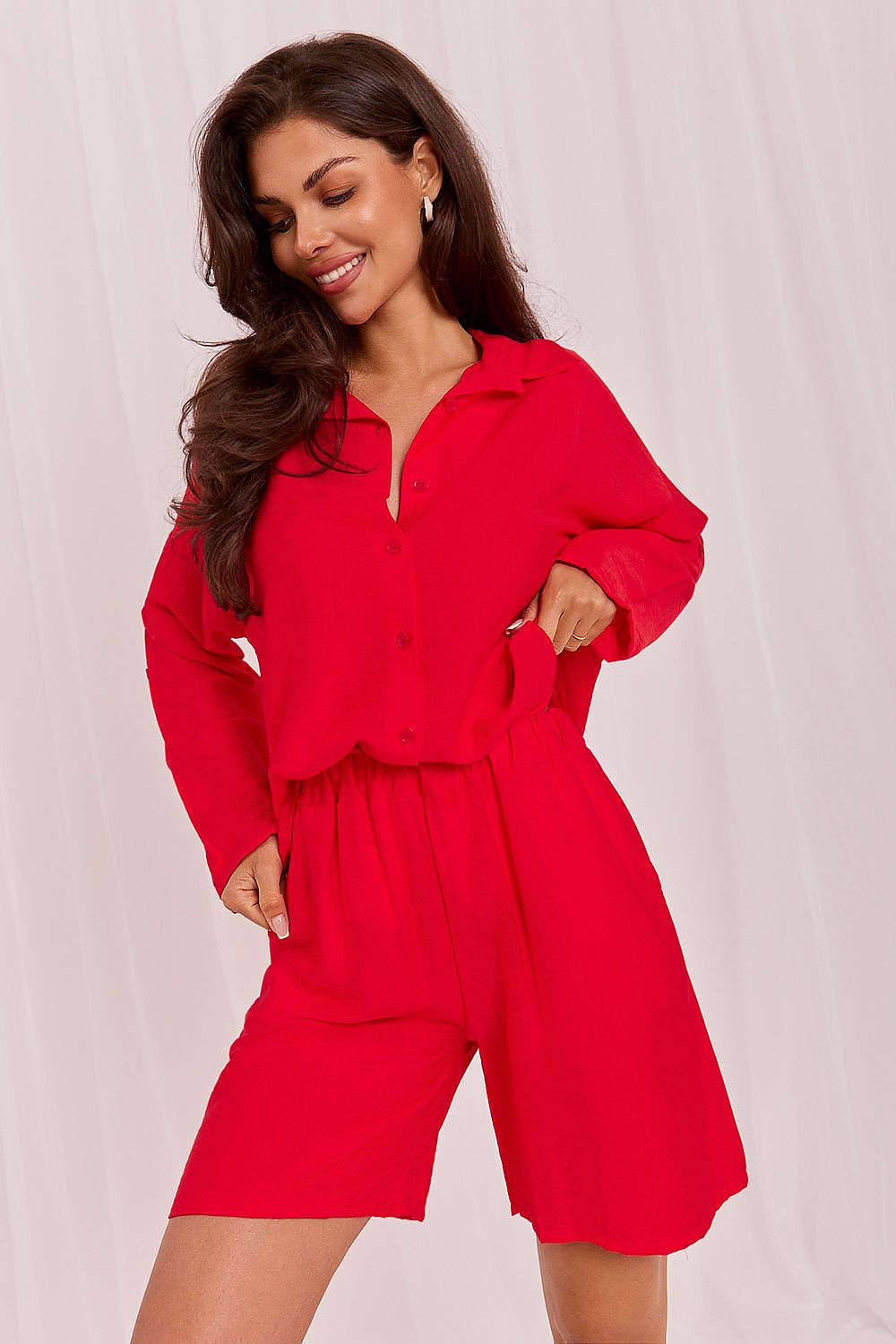 Damen Set Hemd & Shorts Viskose – Elegant & Bequem