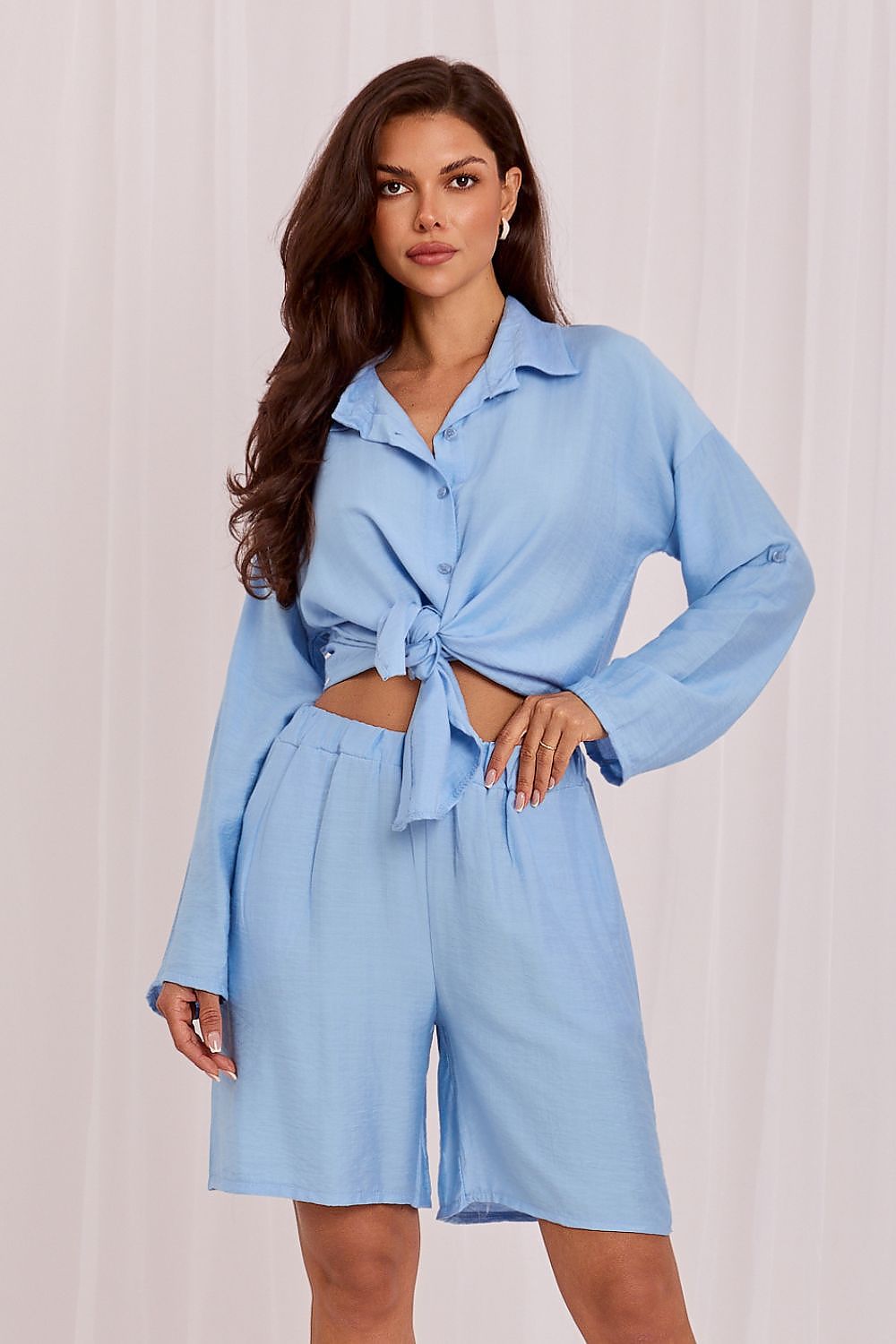 Damen Set Hemd & Shorts Viskose – Elegant & Bequem