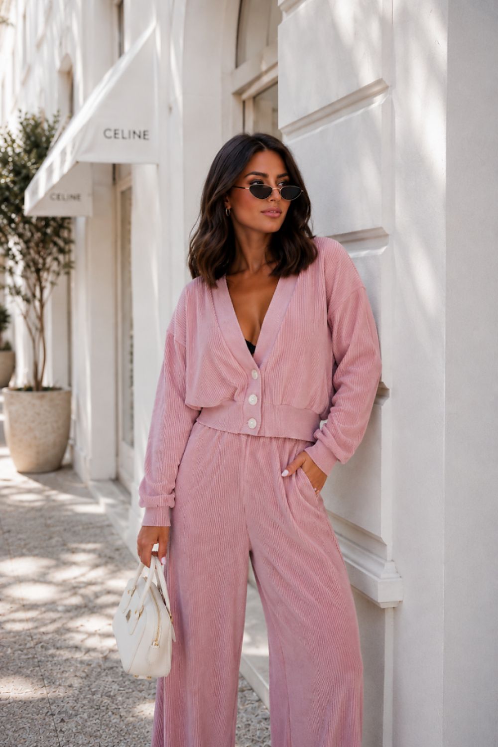 Set Damen Zweiteiler Baumwolle Elegant Casual