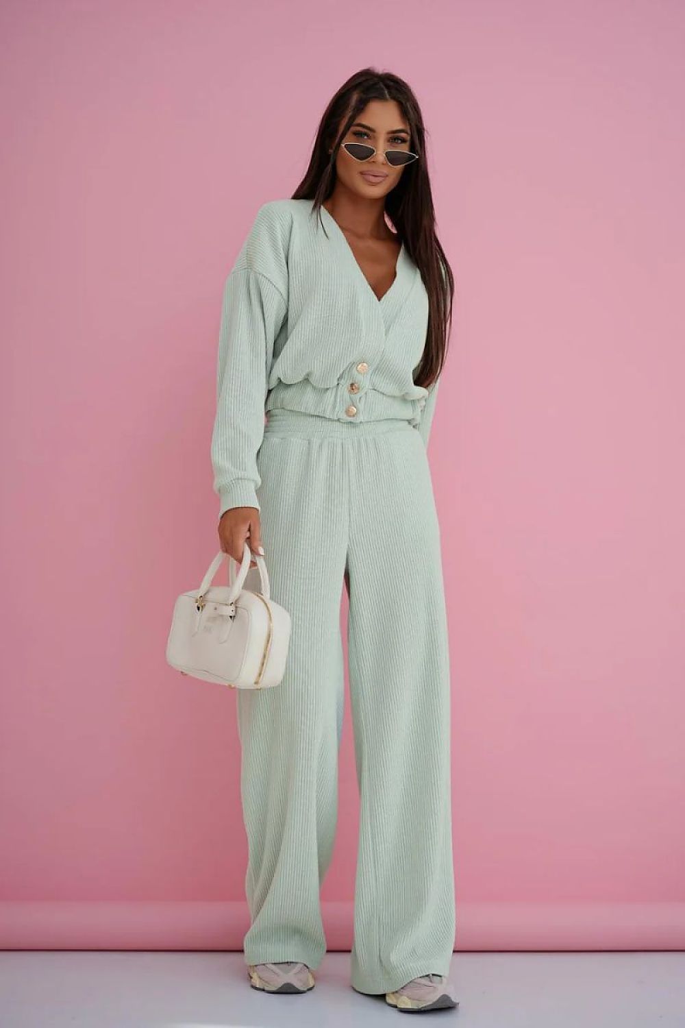 Set Damen Zweiteiler Baumwolle Elegant Casual