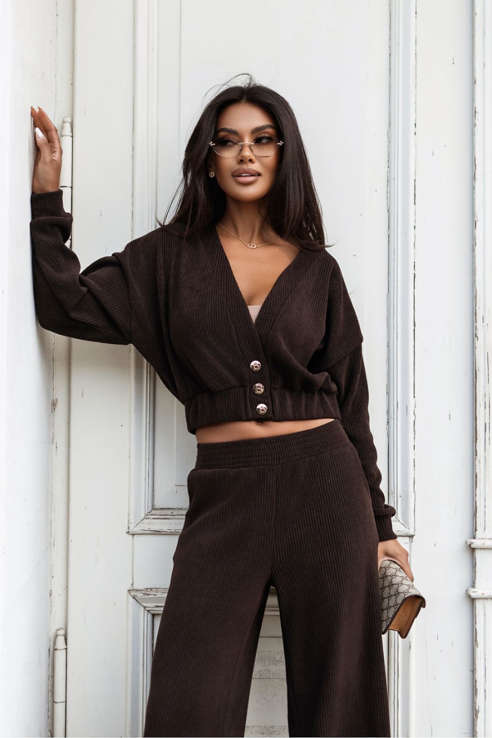 Set Damen Zweiteiler Baumwolle Elegant Casual