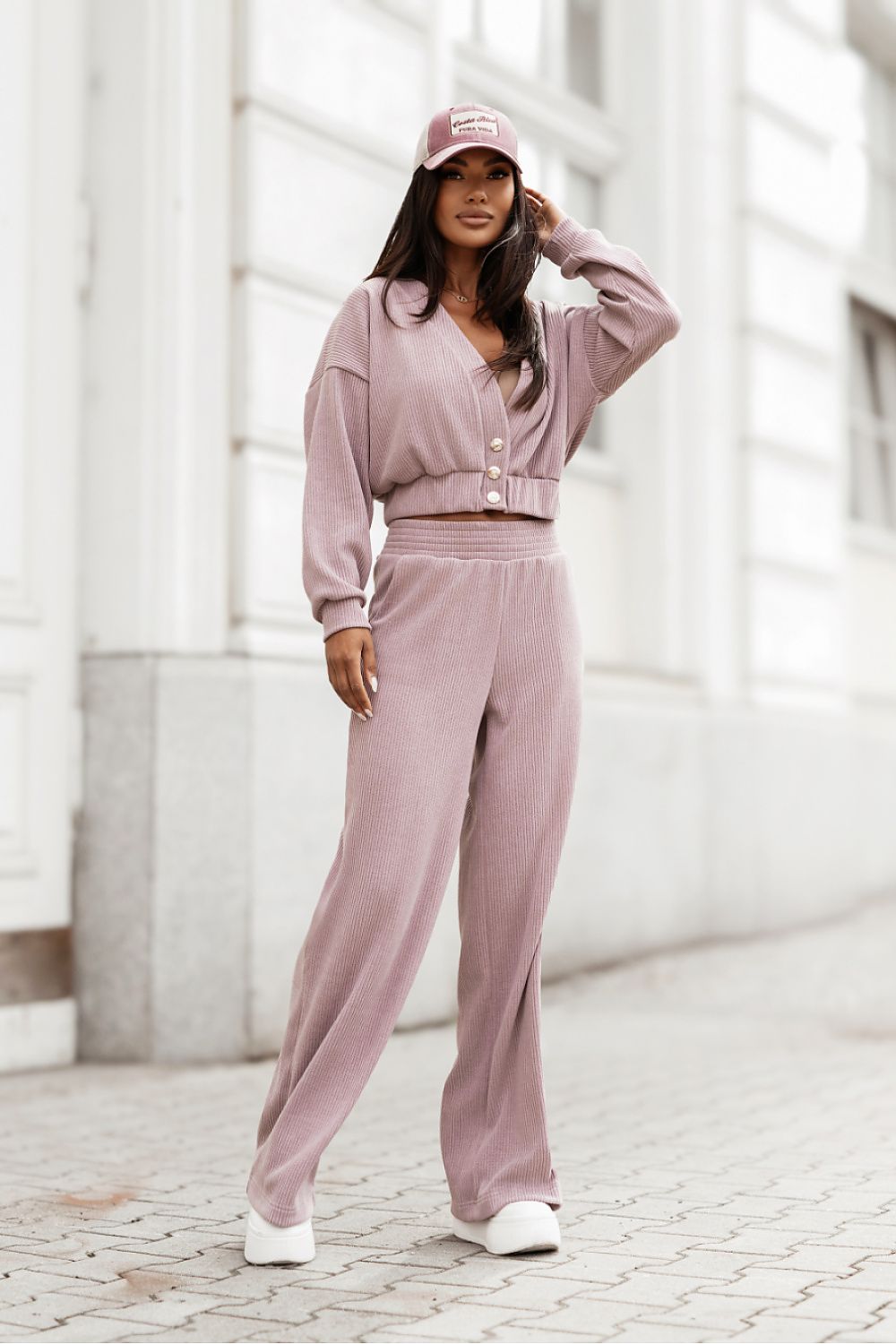 Set Damen Zweiteiler Baumwolle Elegant Casual