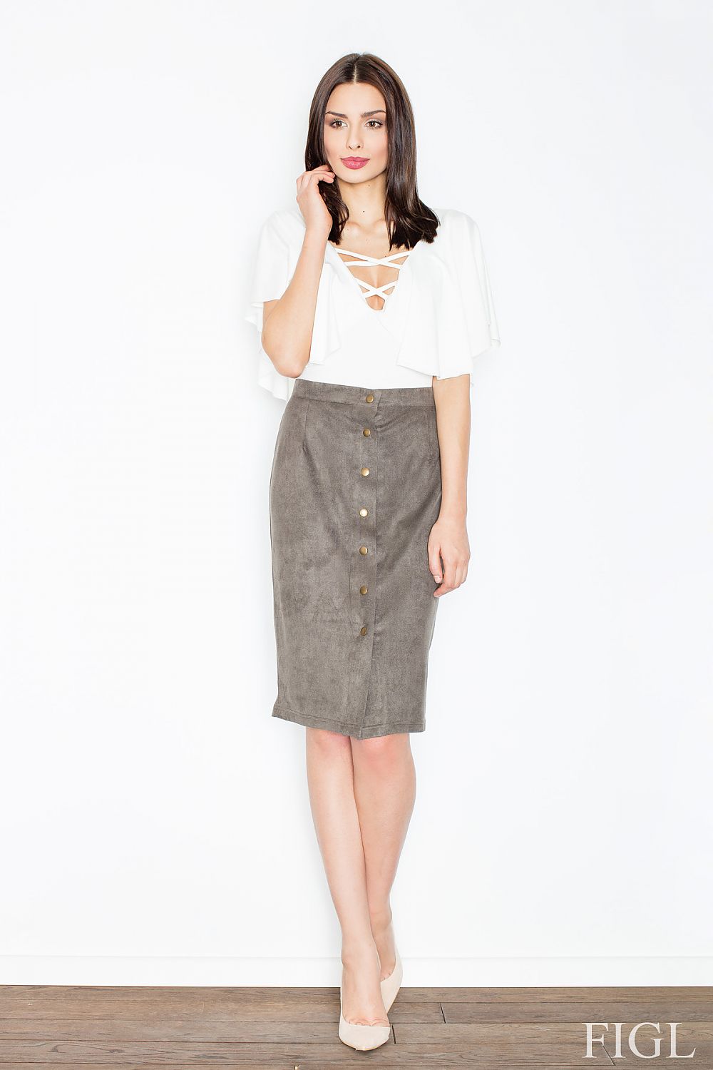 Midi Rock Damen elegant tailliert Herbst
