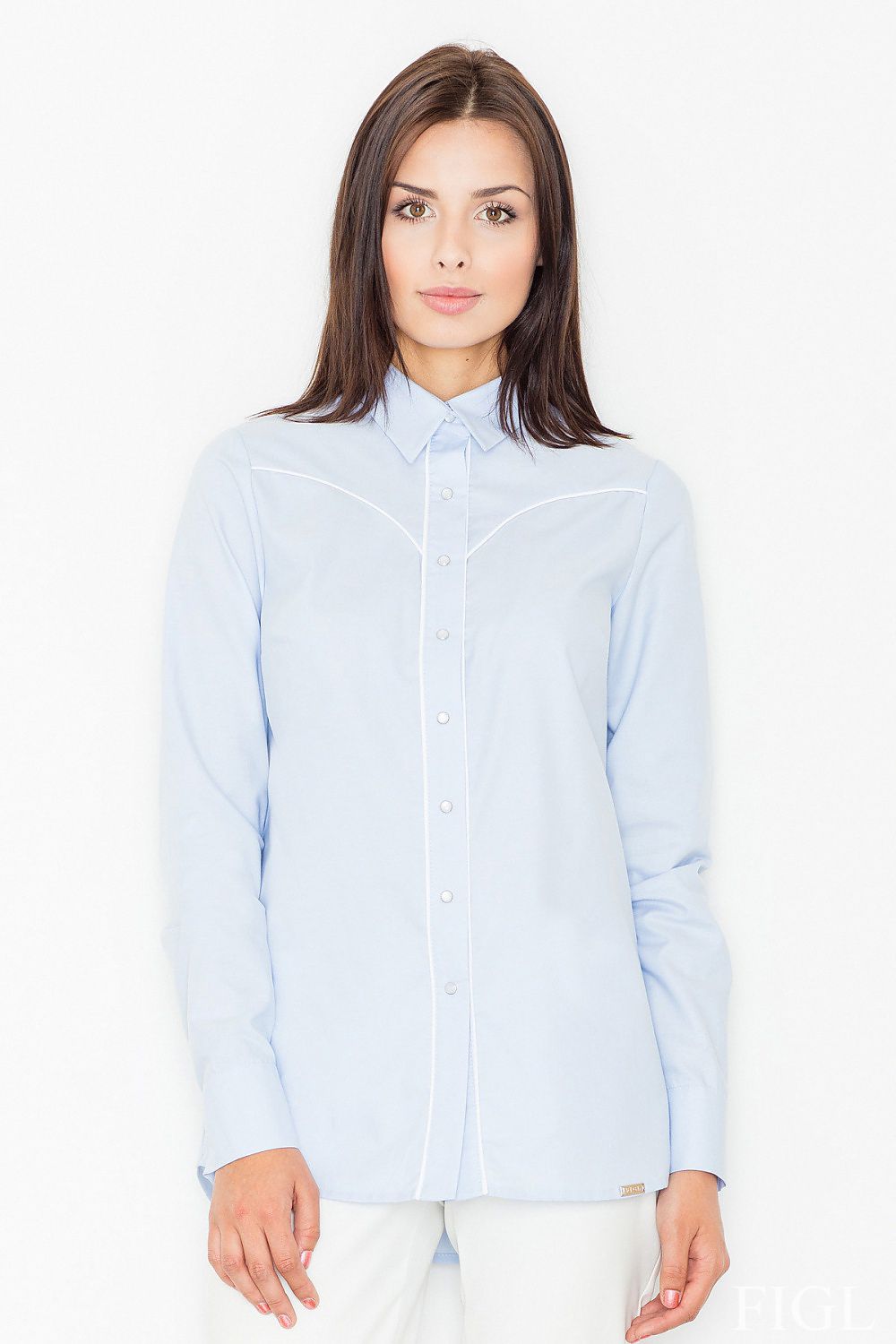 Hemd Damen Langarm Knopfverschluss Baumwolle – casual & modern