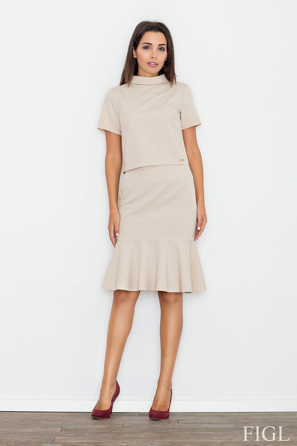 Bluse Damen Rollkragen Kurzarm Elegant