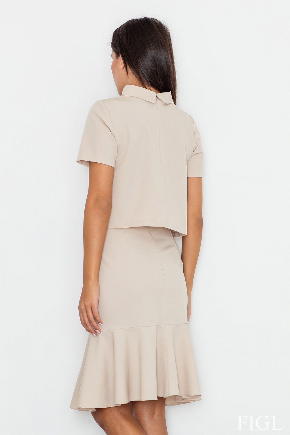 Bluse Damen Rollkragen Kurzarm Elegant