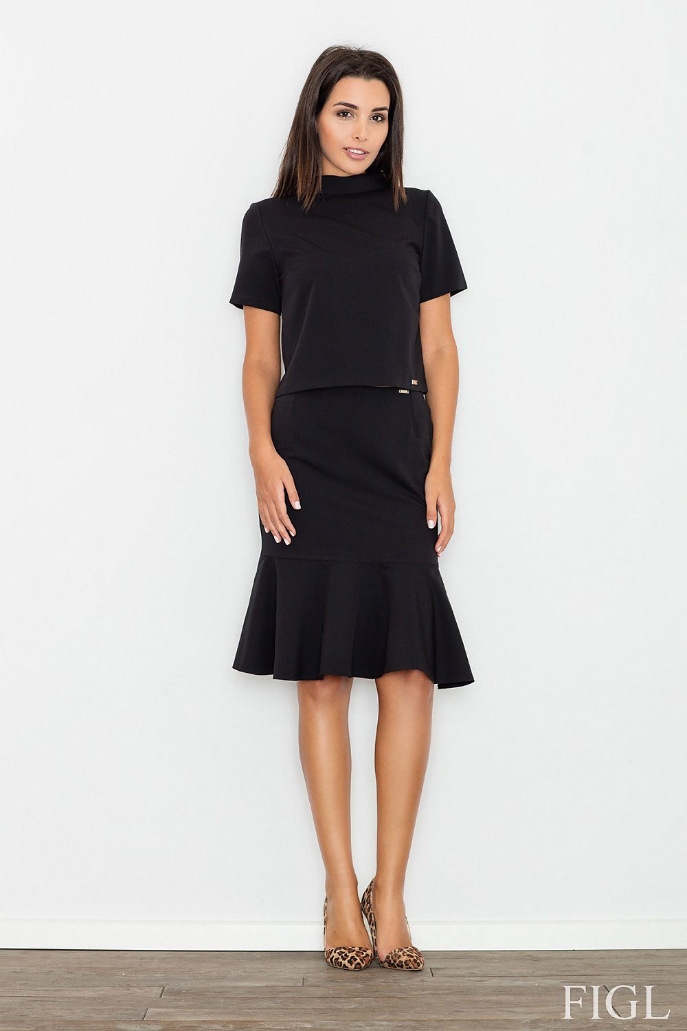 Bluse Damen Rollkragen Kurzarm Elegant