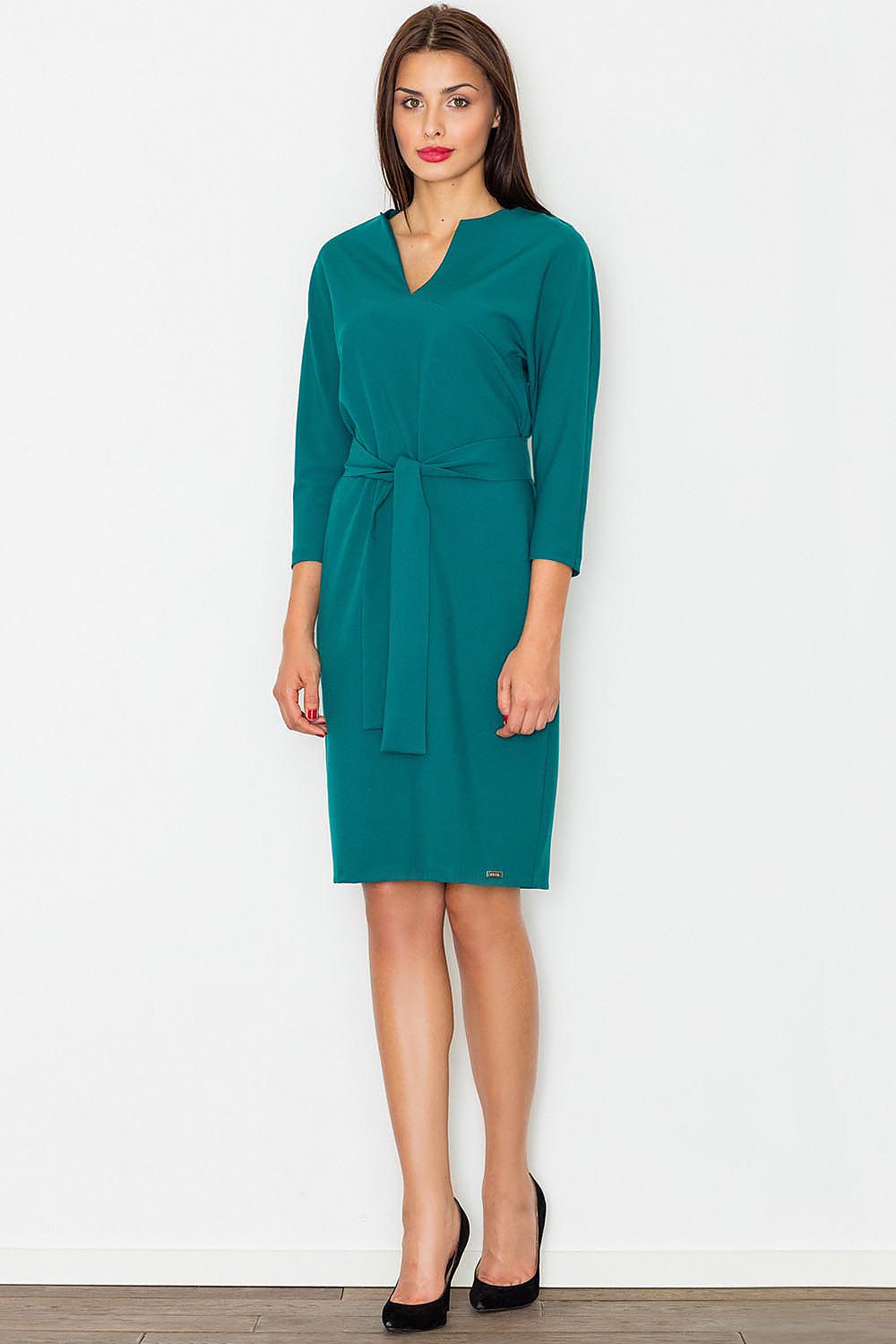 Midi Kleid Damen Kimonoärmel Gürtel Schlitz Rundhals – elegant & fließend
