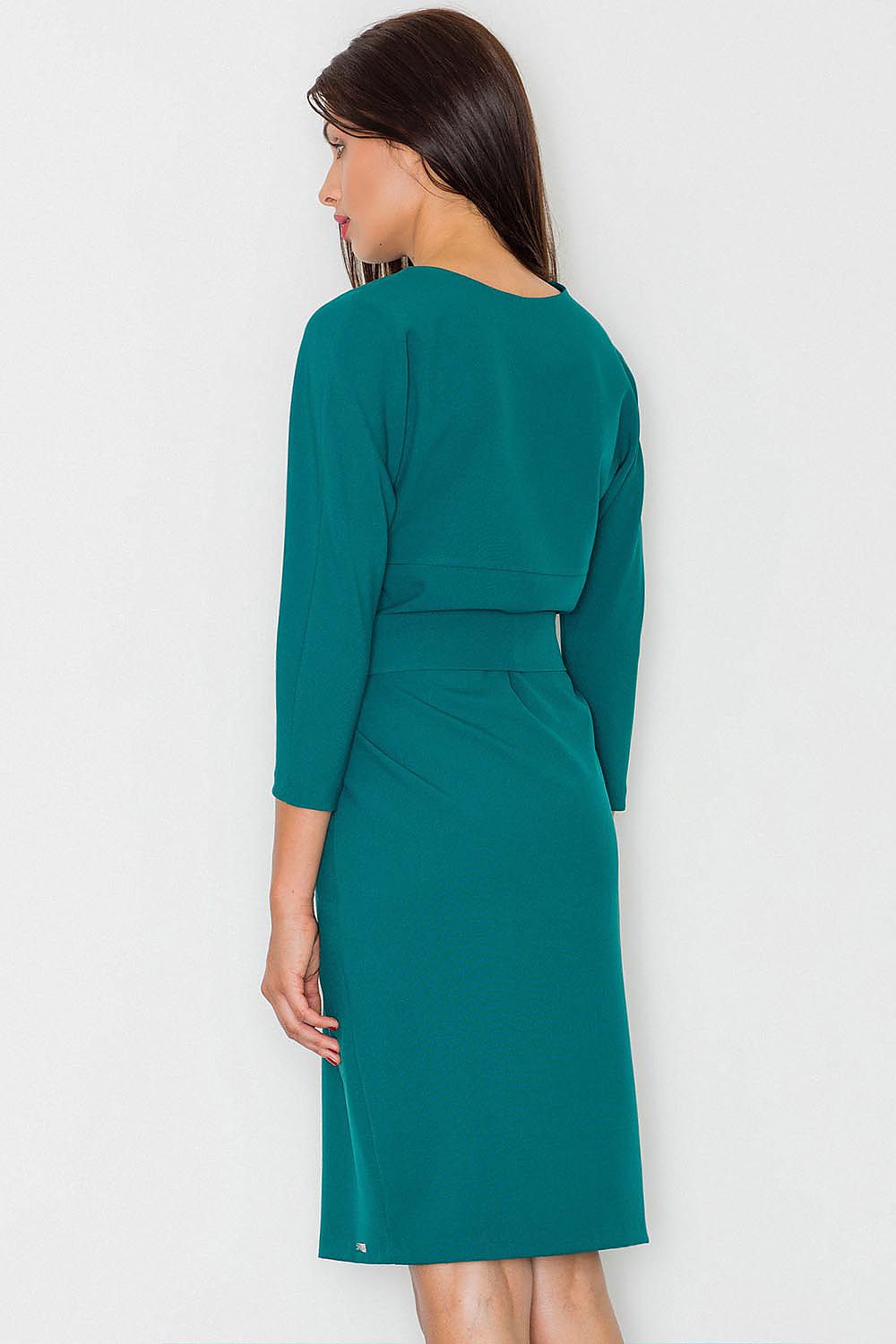 Midi Kleid Damen Kimonoärmel Gürtel Schlitz Rundhals – elegant & fließend