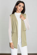 Lange Weste Damen mit Kragen locker leicht – 6 Farben S–XL