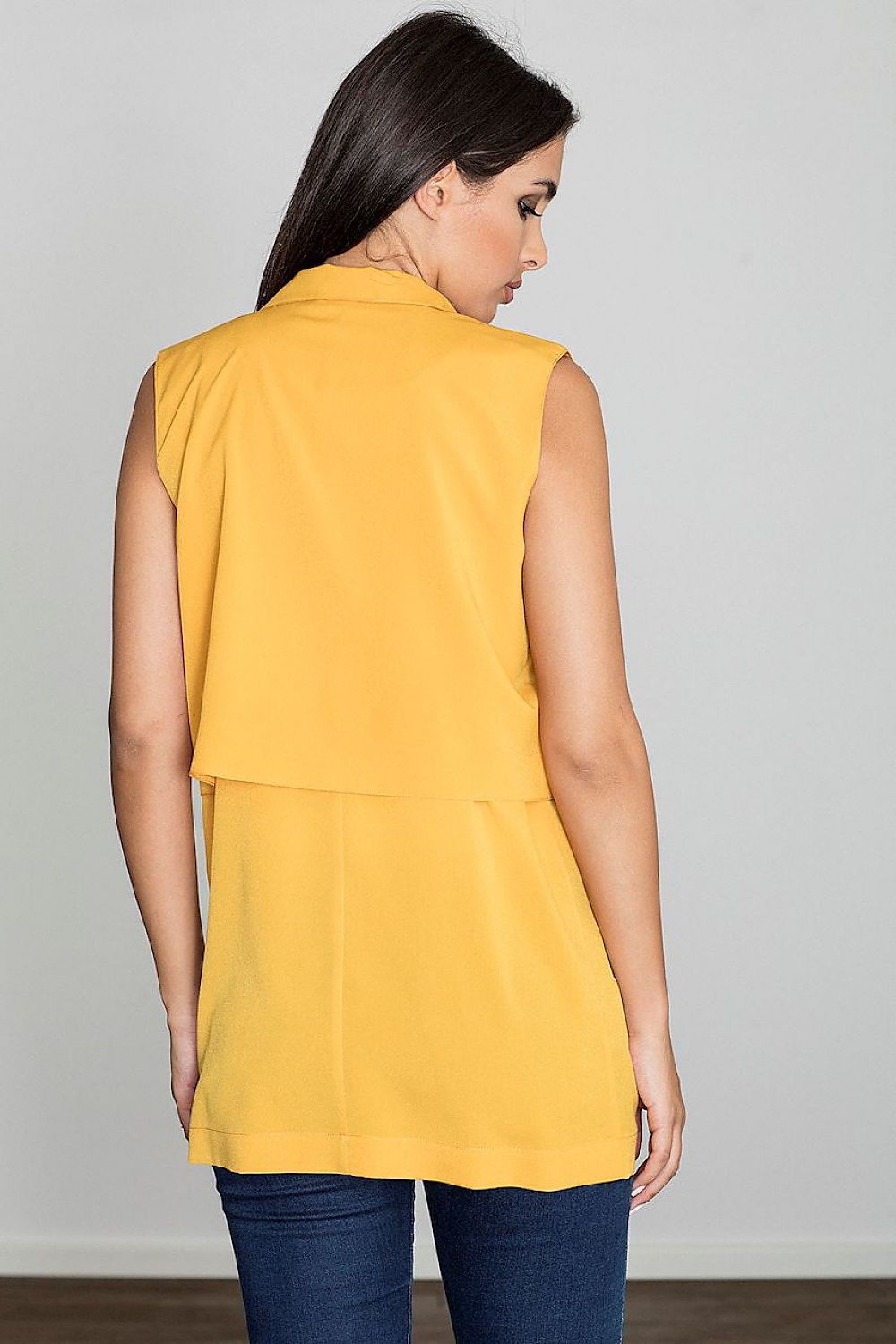 Lange Weste Damen mit Kragen locker leicht – 6 Farben S–XL