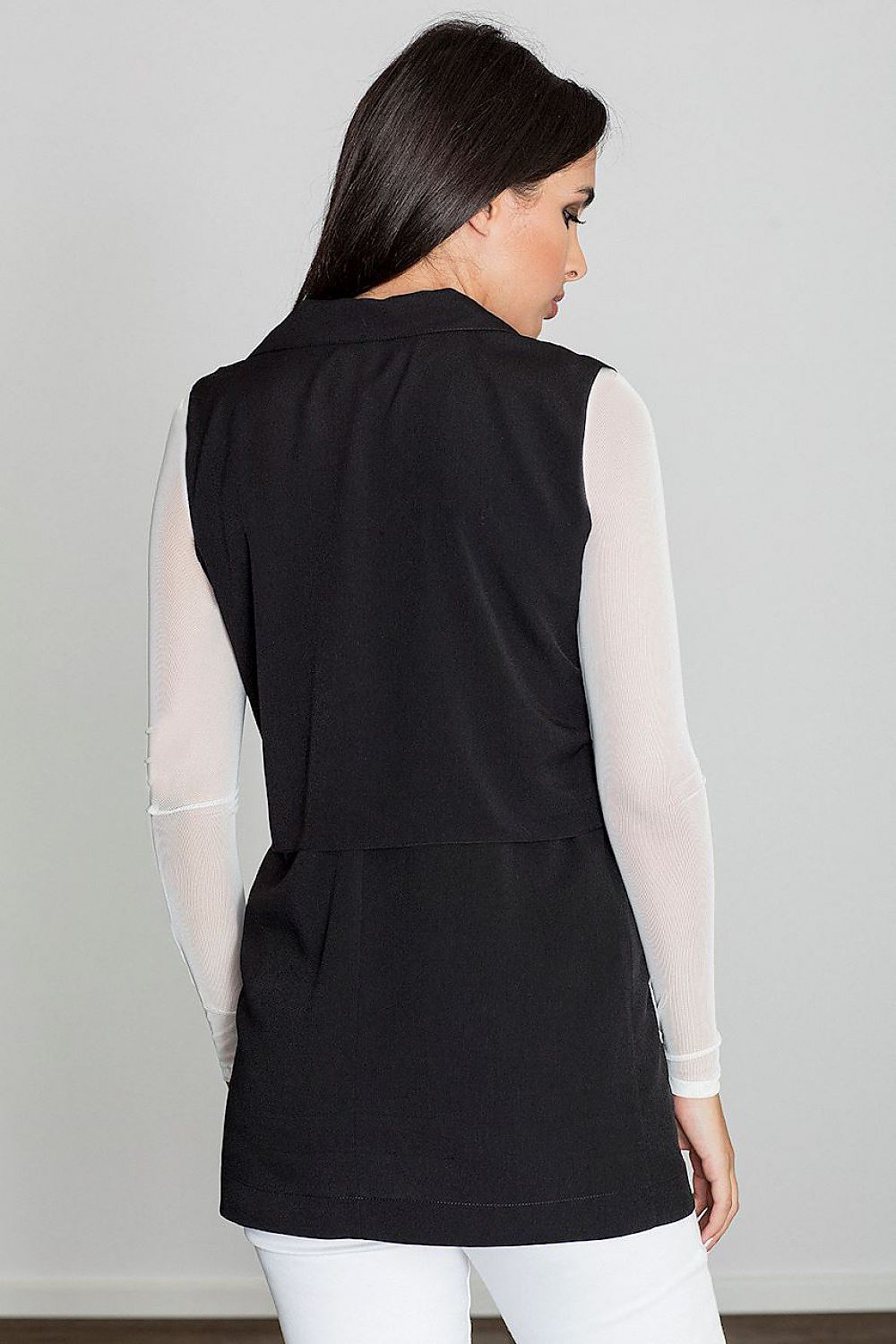 Lange Weste Damen mit Kragen locker leicht – 6 Farben S–XL