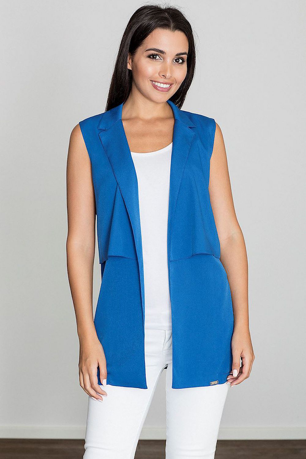 Lange Weste Damen mit Kragen locker leicht – 6 Farben S–XL