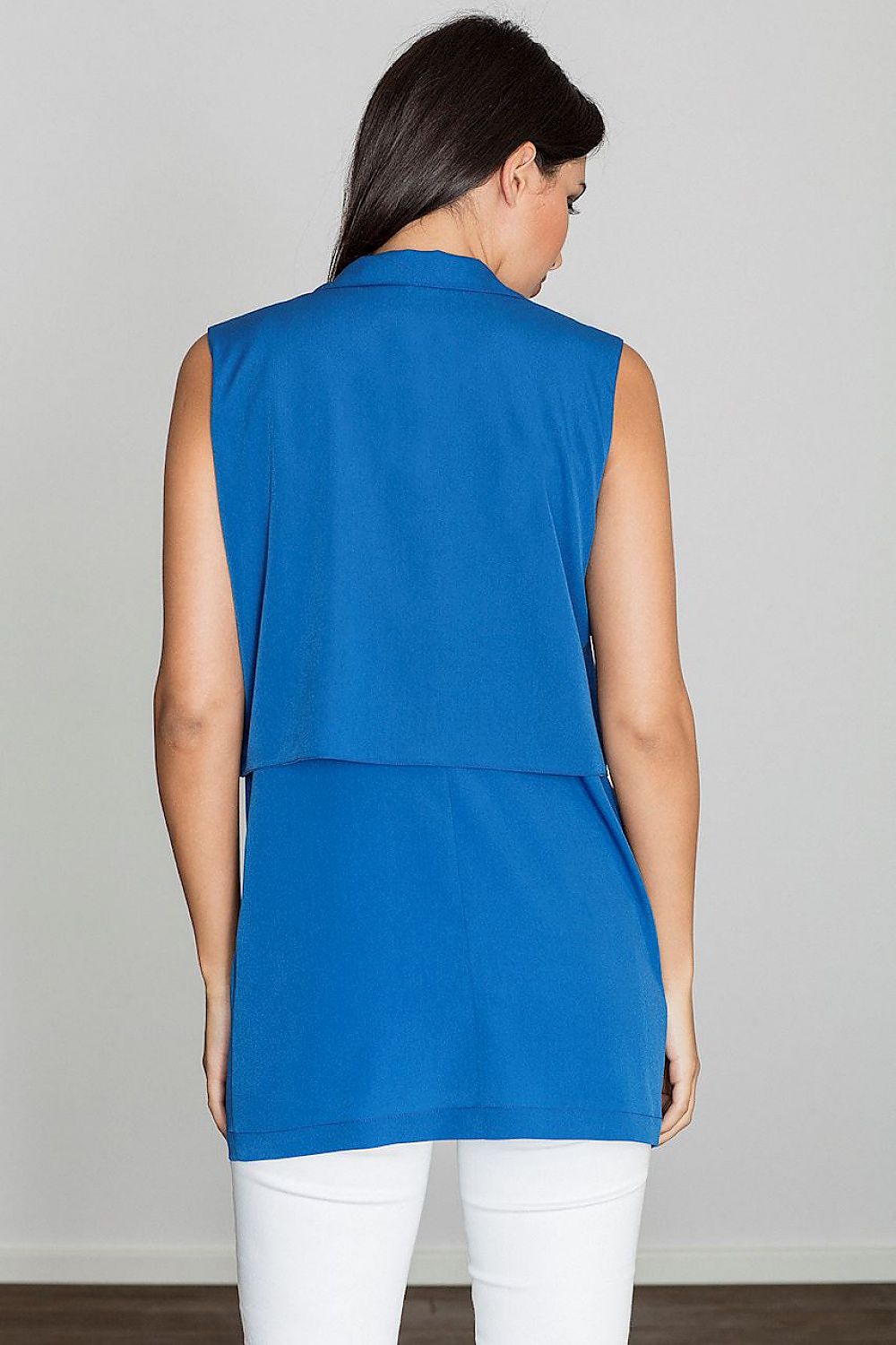 Lange Weste Damen mit Kragen locker leicht – 6 Farben S–XL