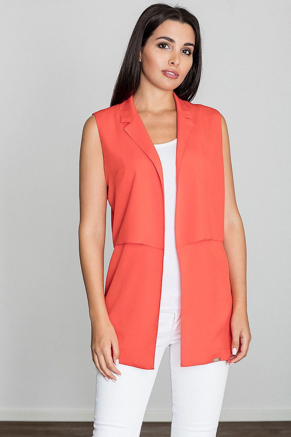 Lange Weste Damen mit Kragen locker leicht – 6 Farben S–XL